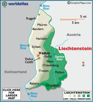 Liechtenstein Vaduz Map